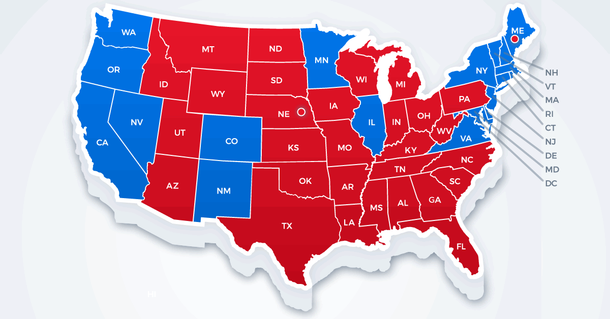 Red And Blue States Map 2024 - Pooh Cthrine