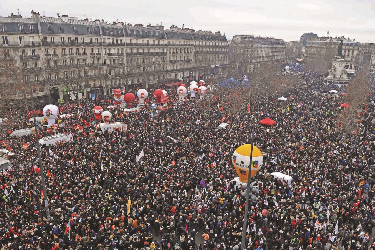 Massive Protests In France Against Pension Plan
