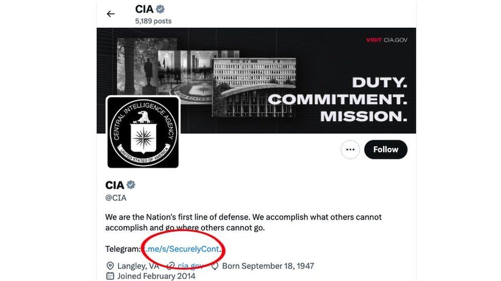 screenshot of CIA's X account