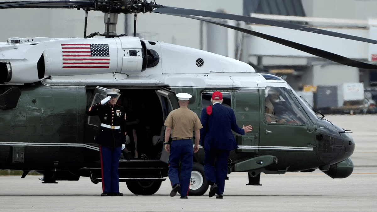 Trump forced to abort helicopter after serious failure.
