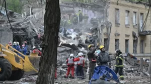 Nine killed and dozens injured in ‘massive’ Russian missile attack on Kyiv.