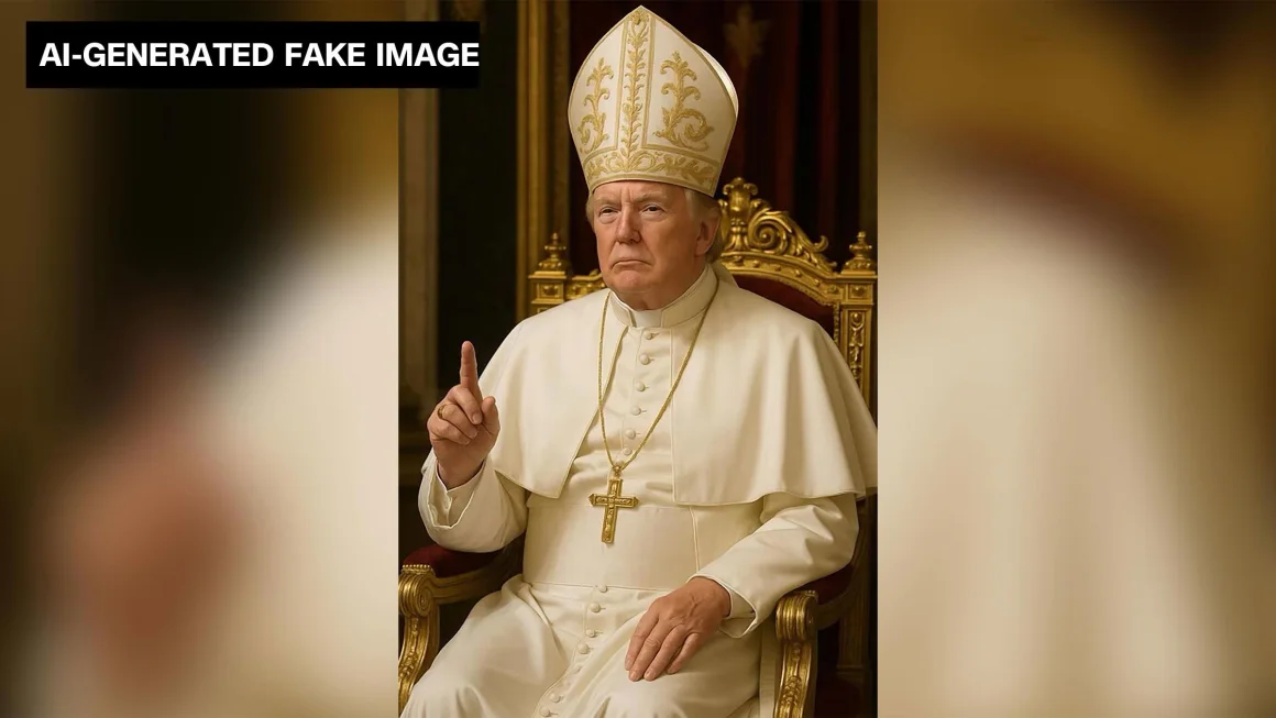 Trump draws criticism with AI image of himself as the pope ahead of the papal conclave.