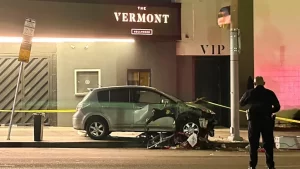 Car ploughs into crowd outside LA nightclub, injuring 30.