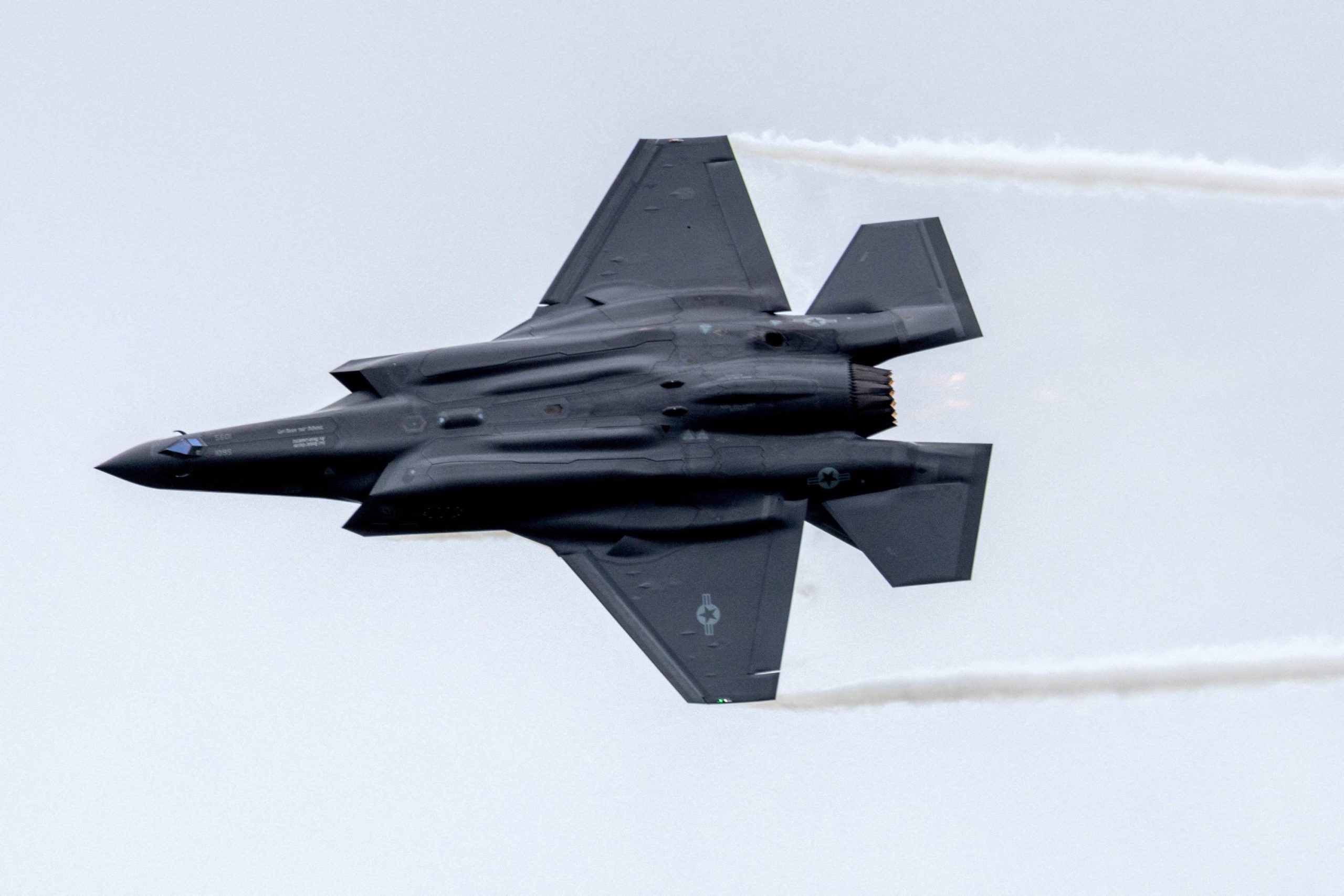 US Navy F-35 crashes in California, pilot ejects safely.