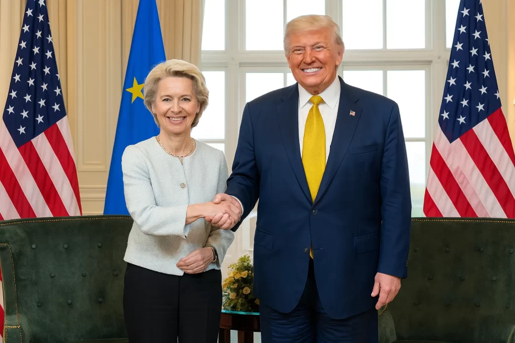 EU and US agree trade deal, with 15% tariffs for European exports to America.