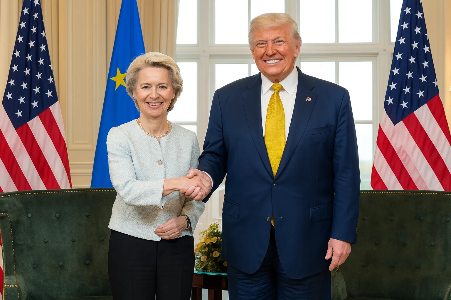 EU and US agree trade deal, with 15% tariffs for European exports to America.