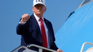 Trump tours Texas flood damage as disaster tests vow to shutter Fema.
