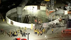 31 workers rescued after partial tunnel collapse in Los Angeles, officials say.