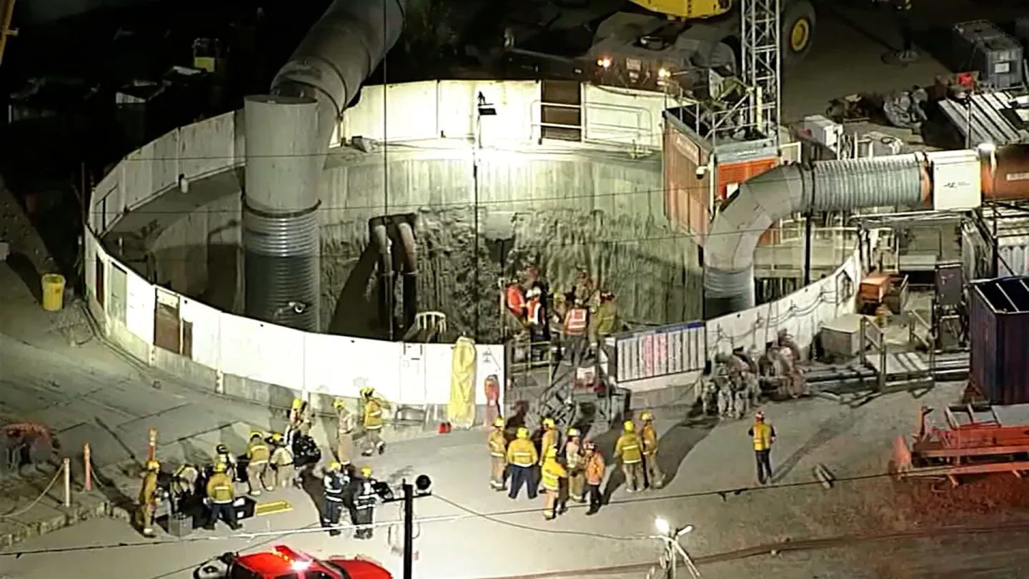 31 workers rescued after partial tunnel collapse in Los Angeles, officials say.