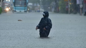 Heavy rain paralyses India's financial capital Mumbai.