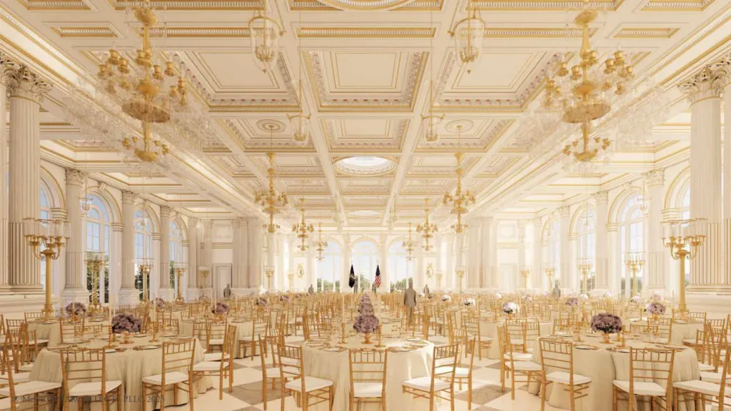 White House unveils plans for new $200m ballroom.