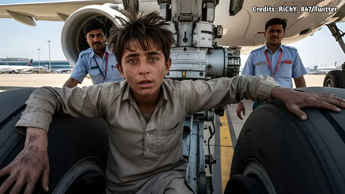 Afghan boy flies from Kabul to Delhi hiding in plane's landing gear.