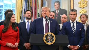Trump says 11 killed in US strike on drug-carrying vessel from Venezuela.