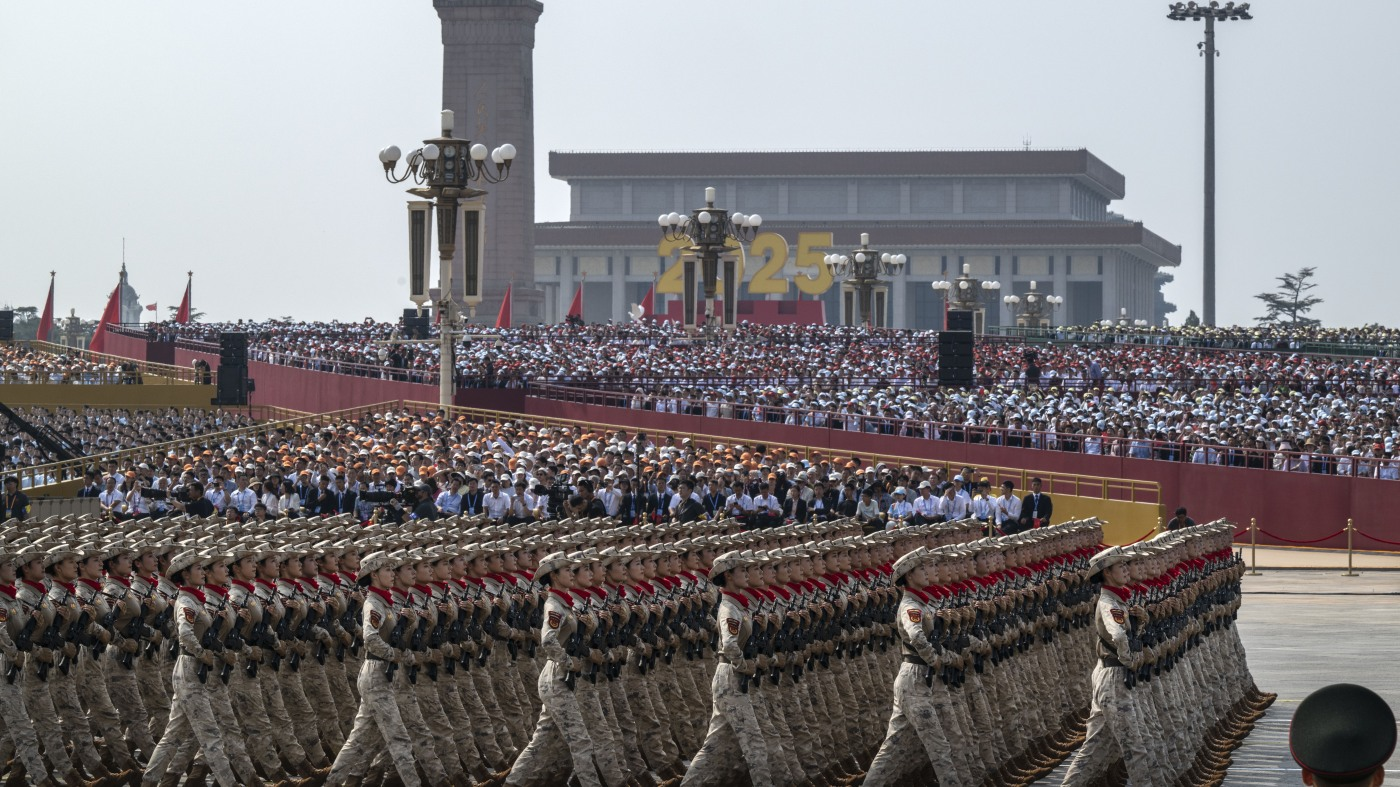 China unveils new weapons at Victory Day military parade attended by Putin and Kim.