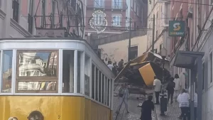 Three dead after historic funicular railway derails in Lisbon.