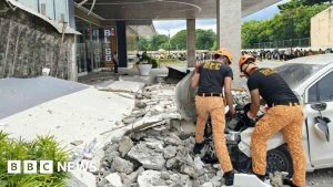Tsunami warnings blared across the Philippines and Indonesia as authorities urged coastal residents to flee to higher ground.