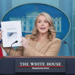 White House press secretary Karoline Leavitt speaks during a press briefing at the White House, Monday, Dec. 1, 2025, in Washington.