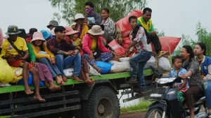 Thousands flee Thai-Cambodia border after deadly clashes.