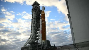 Nasa's mega Moon rocket arrives at launch pad for Artemis II mission.