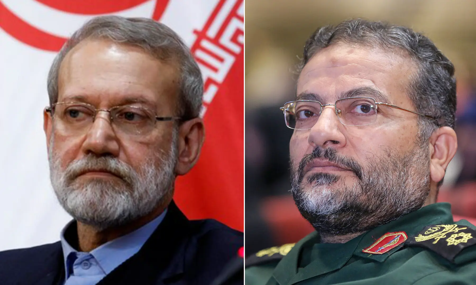Iran confirms security chief Larijani, Basij commander Soleimani killed.