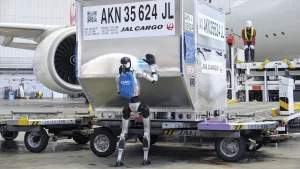 Japan Airlines trials humanoid robots as ground handlers.