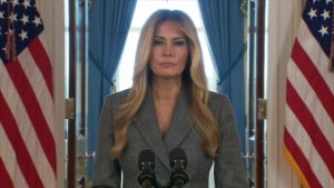 Melania Trump's speech propels Epstein crisis back to forefront.