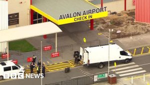 A laser hair removal device sparked a bomb scare at Melbourne's Avalon Airport.