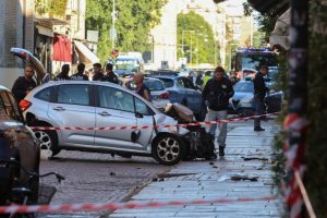 The car was driving at very high speed.