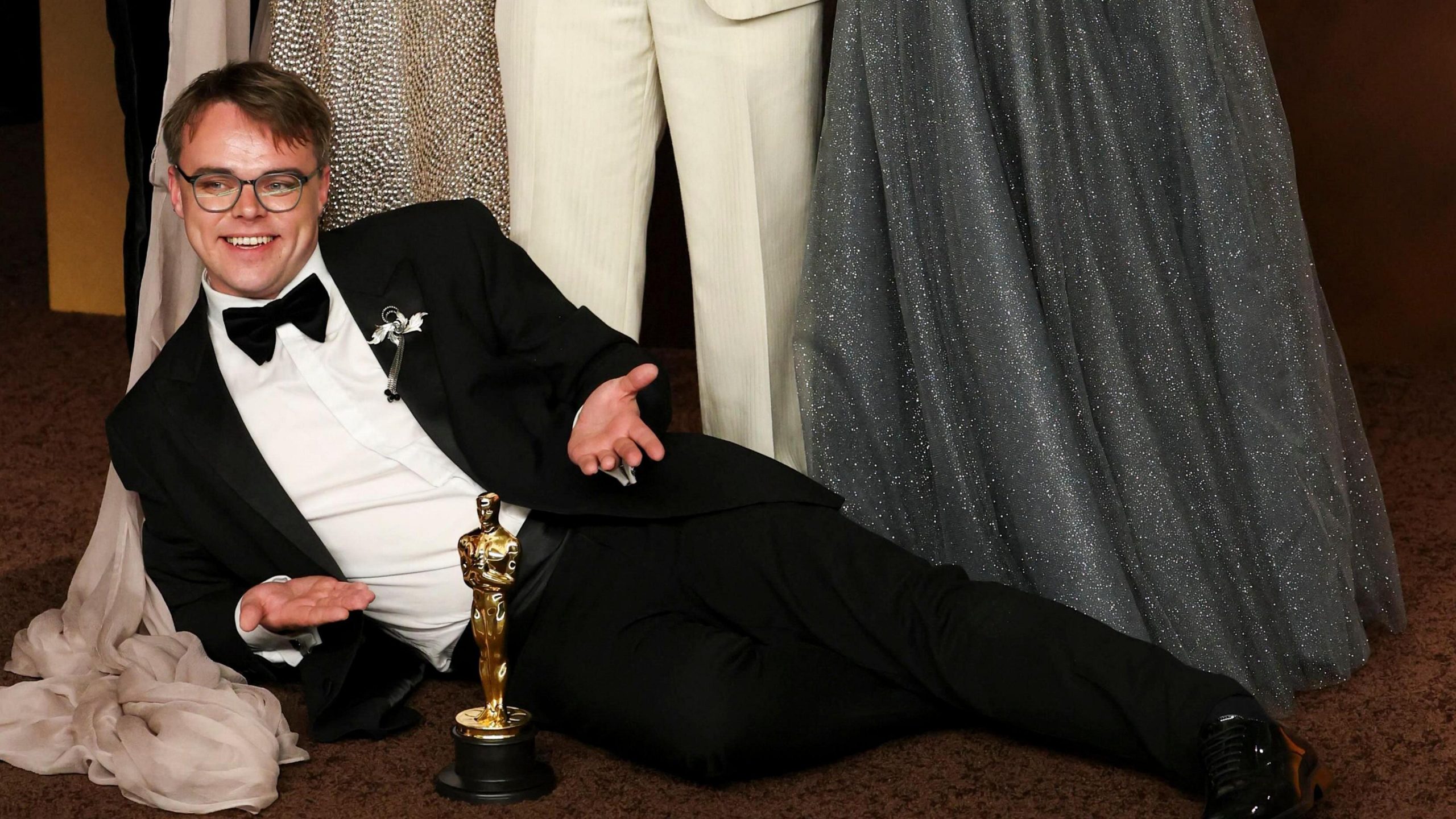 Oscar winner Pavel Talankin brought along the award to show university students during a screening in New York.