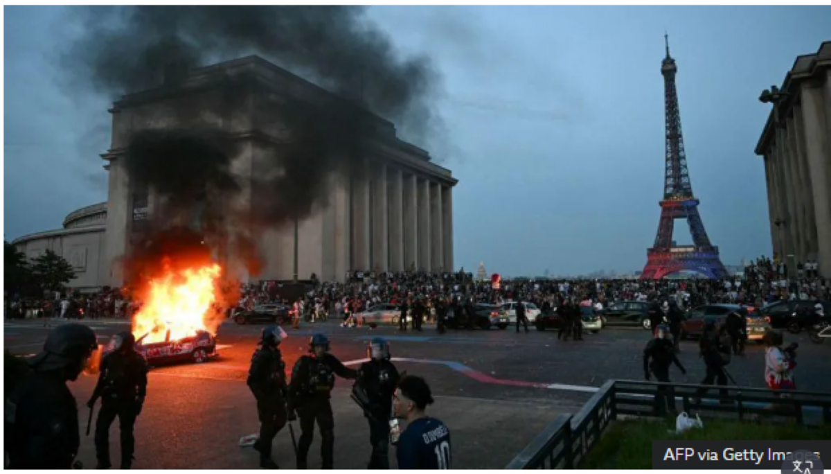 Hundreds arrested and dozens of police injured after Champions League riots in France.