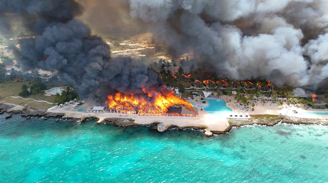 Woman killed, 1,700 evacuated after fire at hotel in Dominica.