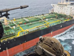 France seized sanctioned Russian oil tanker with UK help, Macron says.