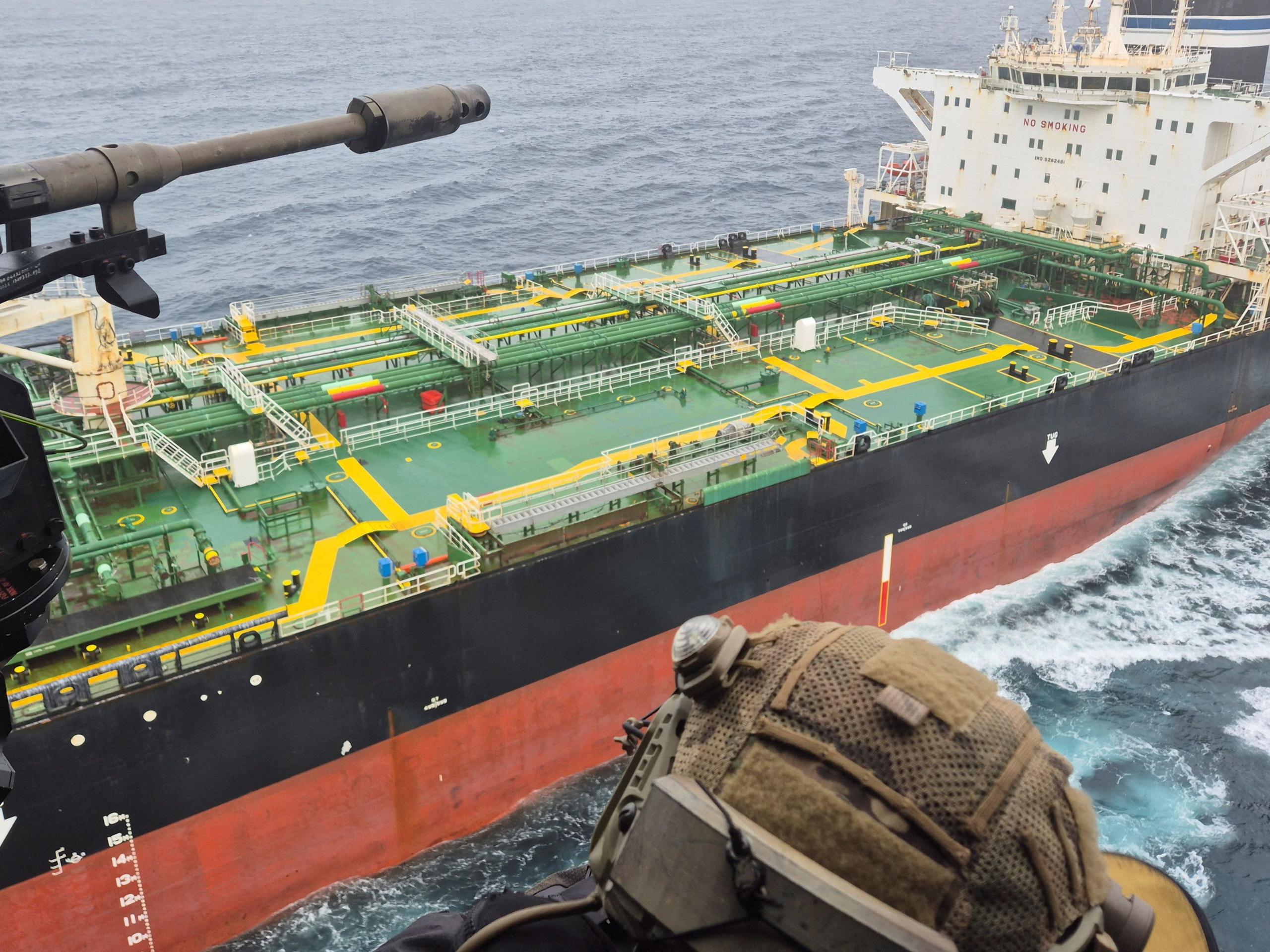 France seized sanctioned Russian oil tanker with UK help, Macron says.