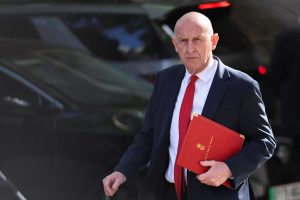 Britain's Defence Secretary John Healey walks outside 10 Downing Street, on the day of a cabinet meeting, in London, Britain, on June 2, 2026..
