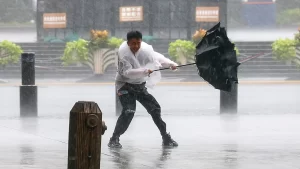 Reuters Typhoon Dolphin made landfall in eastern China on Sunday evening.