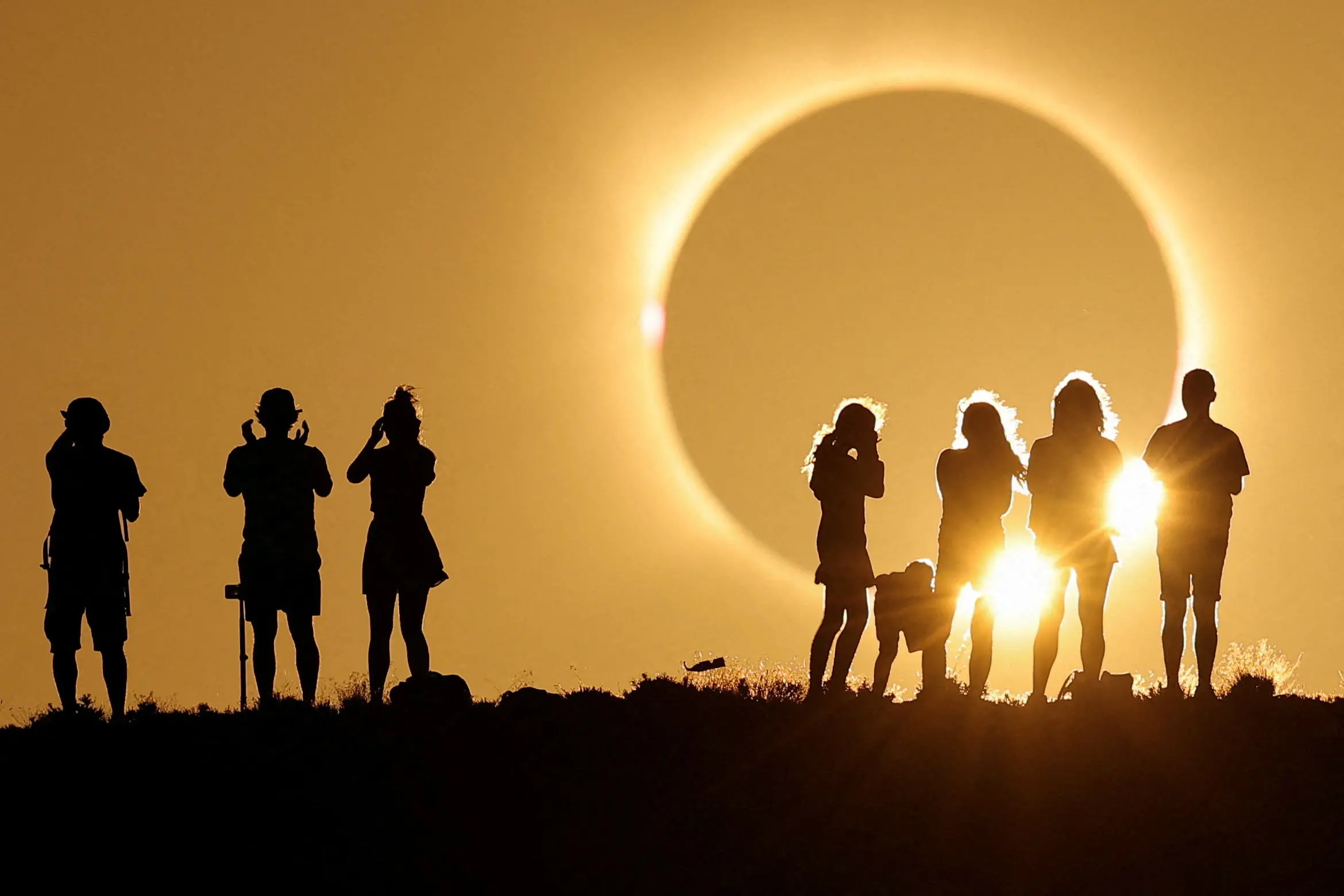 Total darkness, then sunset as full eclipse wows spectators in Spain.
