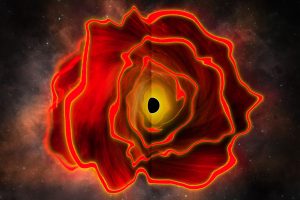 The black hole star, calculated to be more than 100,000 times larger than our sun.