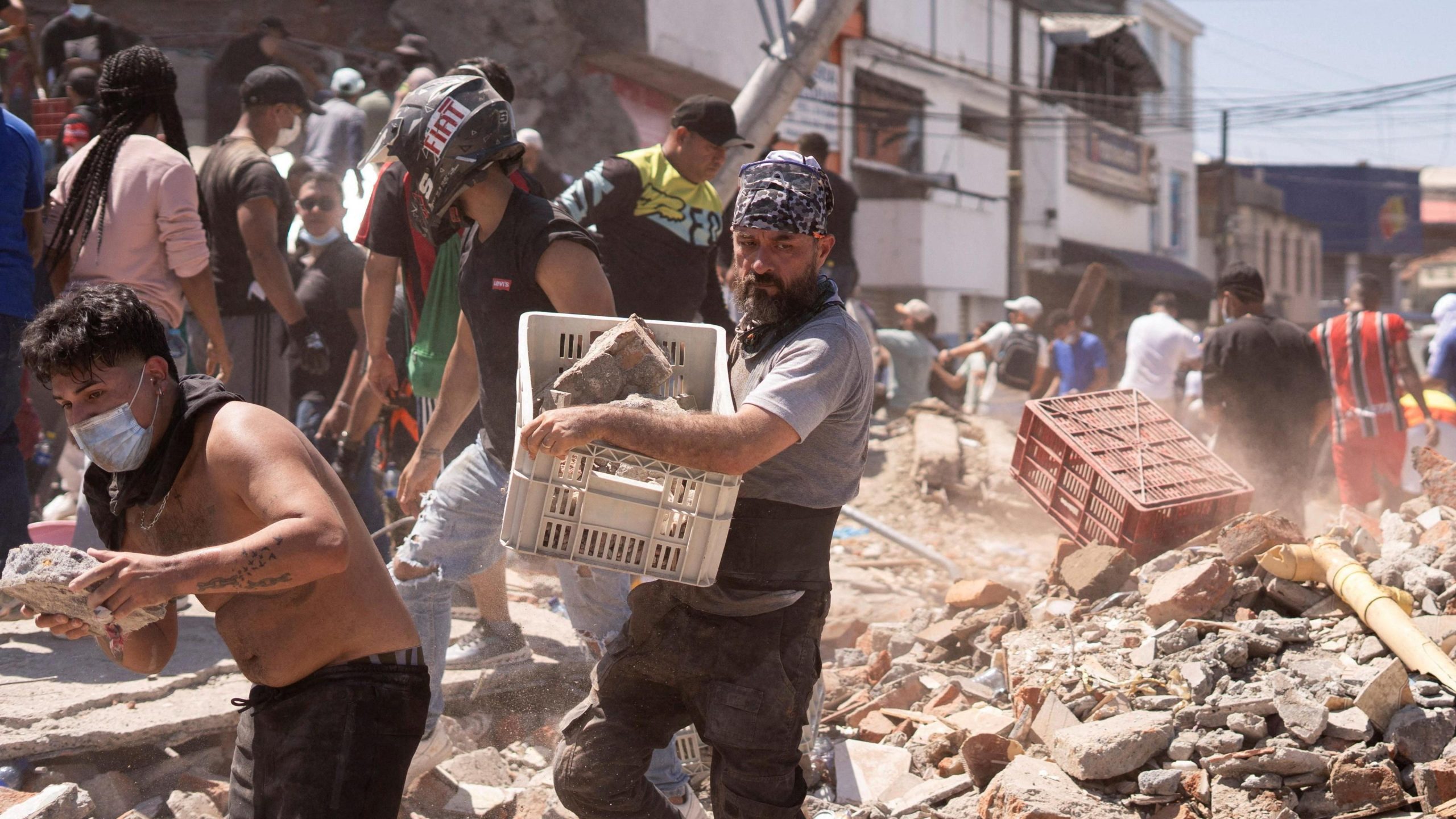 Dozens of buildings have collapsed in the city of Cali.