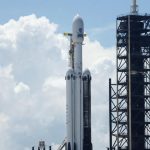 A SpaceX Falcon Heavy rocket is prepared for launch with NASA's Nancy Grace Roman Space Telescope aboard at the Kennedy Space Center in Cape Canaveral, Florida, on August 29, 2026.
