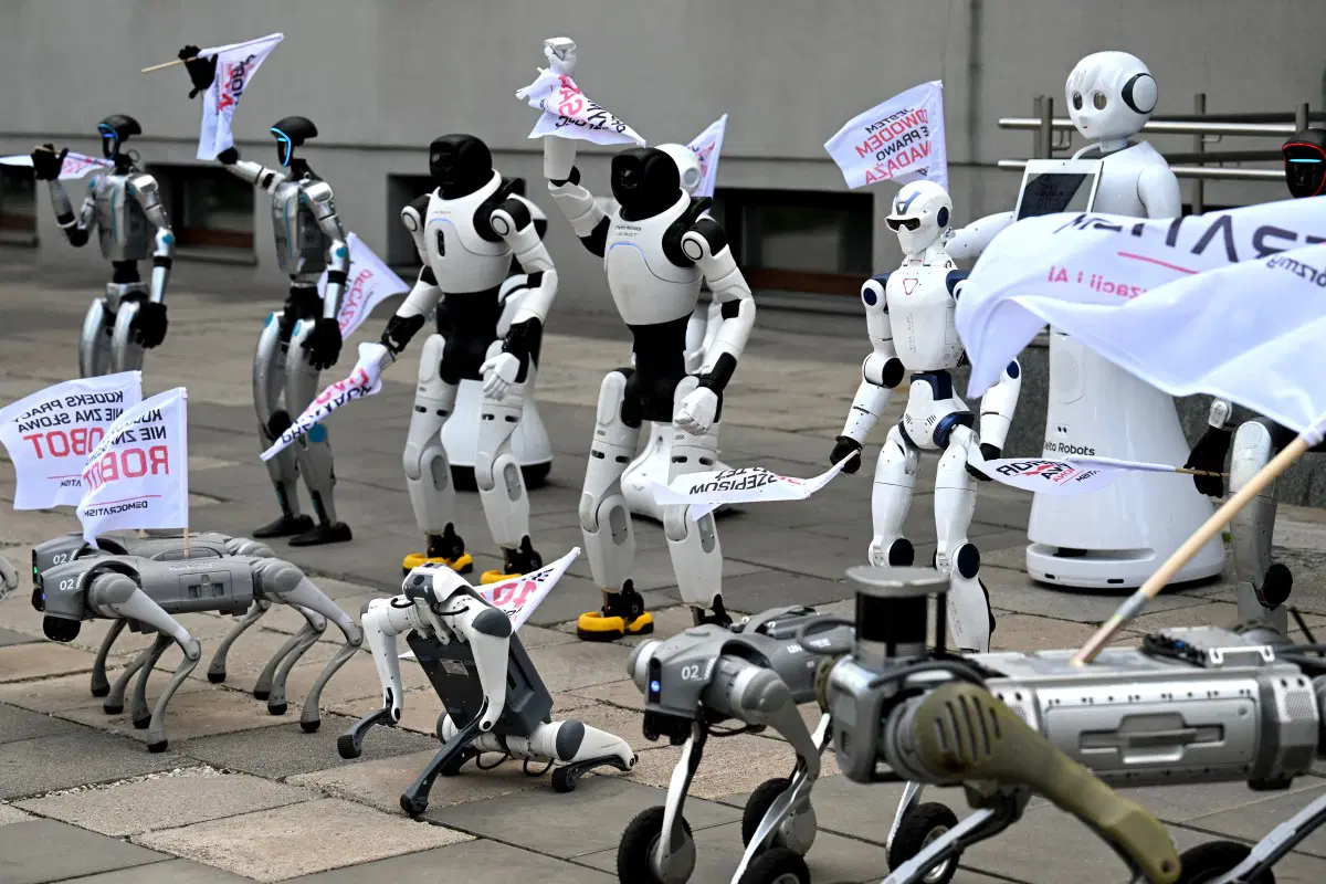 "The robots present here are meant to show that this technology is already a reality," Agibot A3, one of the AI-powered humanoid robots, told AFP.