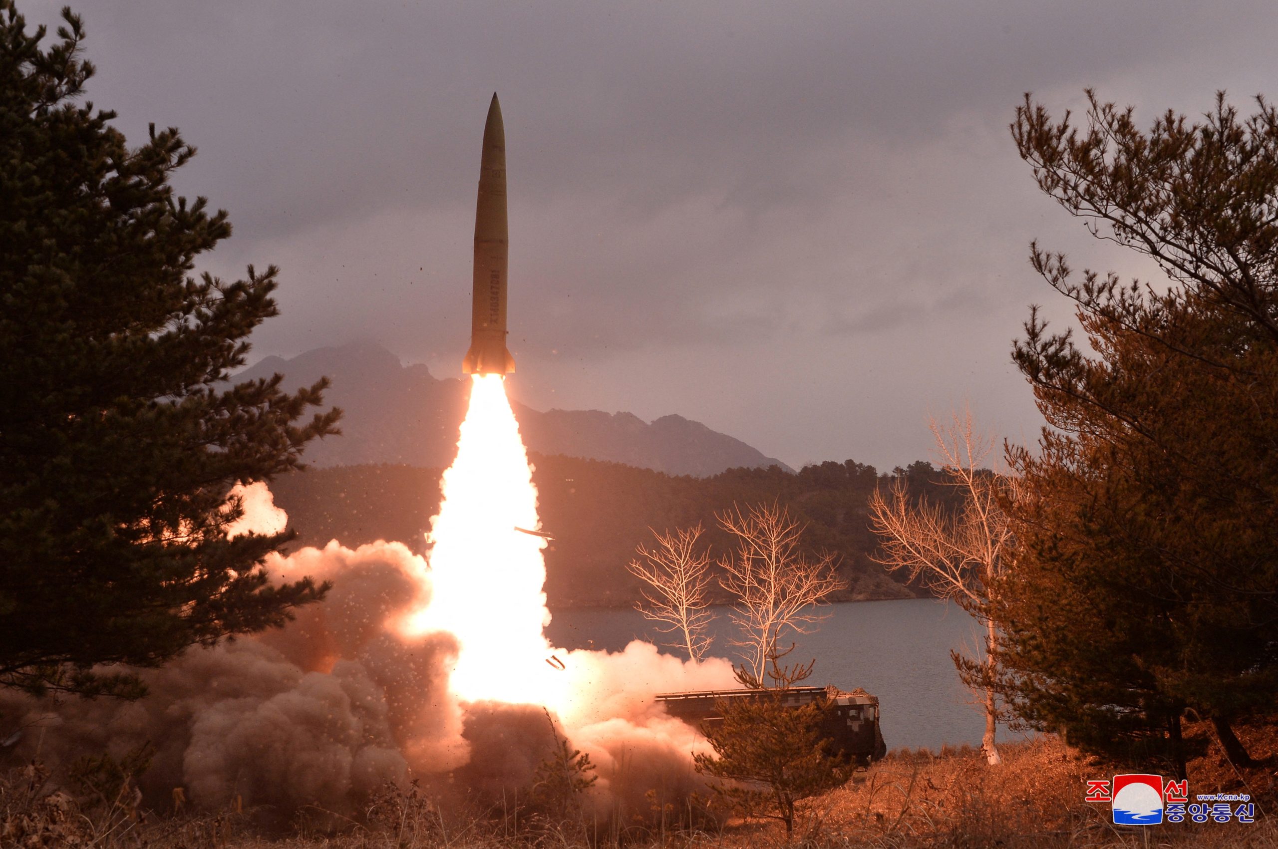 View shows a missile fired by the North Korean military at an undisclosed location in this picture released by North Korea's Central News Agency (KCNA) .