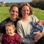 Jorge Suarez (top left), Alice Traill Ford (top right) with baby Duncan (right) and Hera Stone (left).