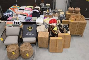 Items seized from the suspect by police.