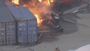 Journalist and pilot among three killed after news helicopter crashes in LA.