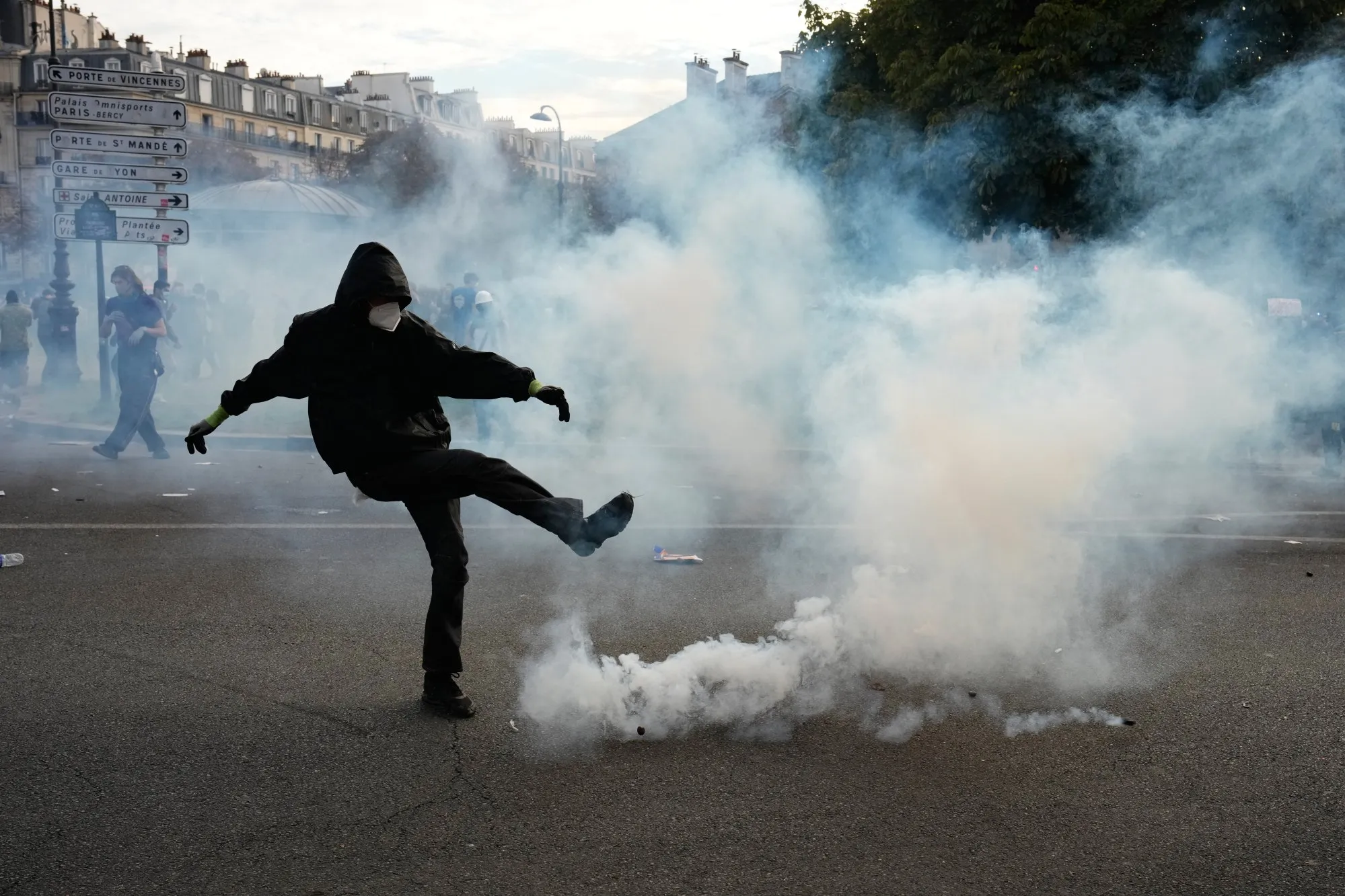 Tear gas in Paris and Marseille as school protests grow across France.