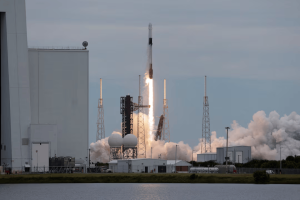 SpaceX Falcon 9 rocket and Dragon spacecraft lifts off on NASA's Crew-13 mission to the International Space Station.
